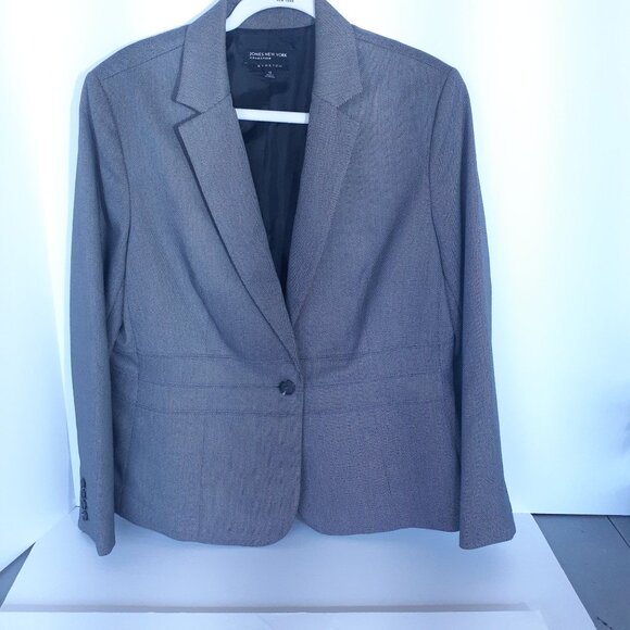 Jones New York Stretch Women's Gray Blazer Jacket With Button Closure‎ Siz… - Picture 1 of 16